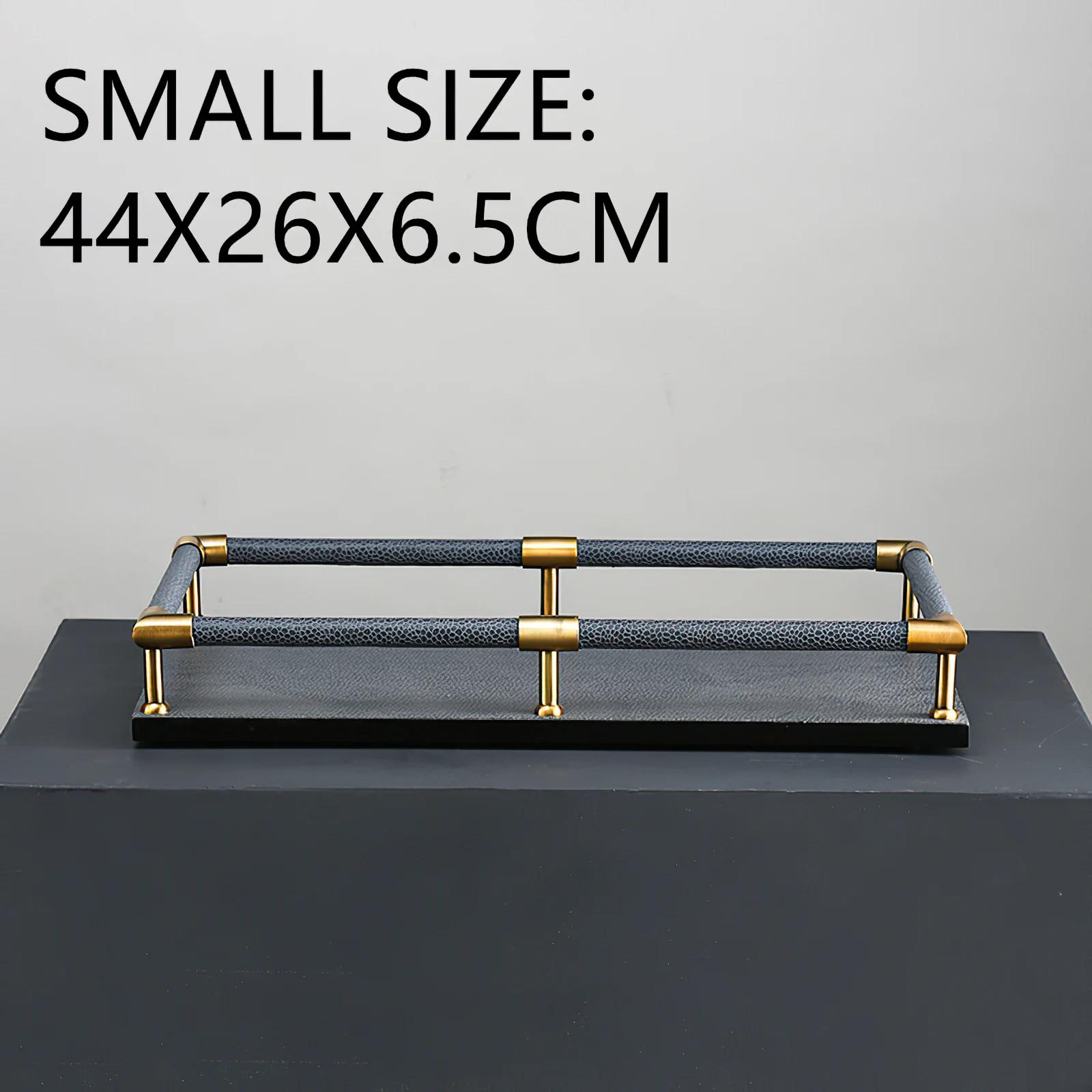 

Leather Storage Tray Nordic Handle Rectangle Pallet Large Tea Set Groceries Desktop Storage Kitchen Hotel Service Tray Decorate