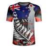 3D Printed New Zealand Rugby-Jersey Silver Fern Flag Styles V Neck T Shirt NZ Jersey V-Neck T-Shirts Men Cool Short Sleeves Tees