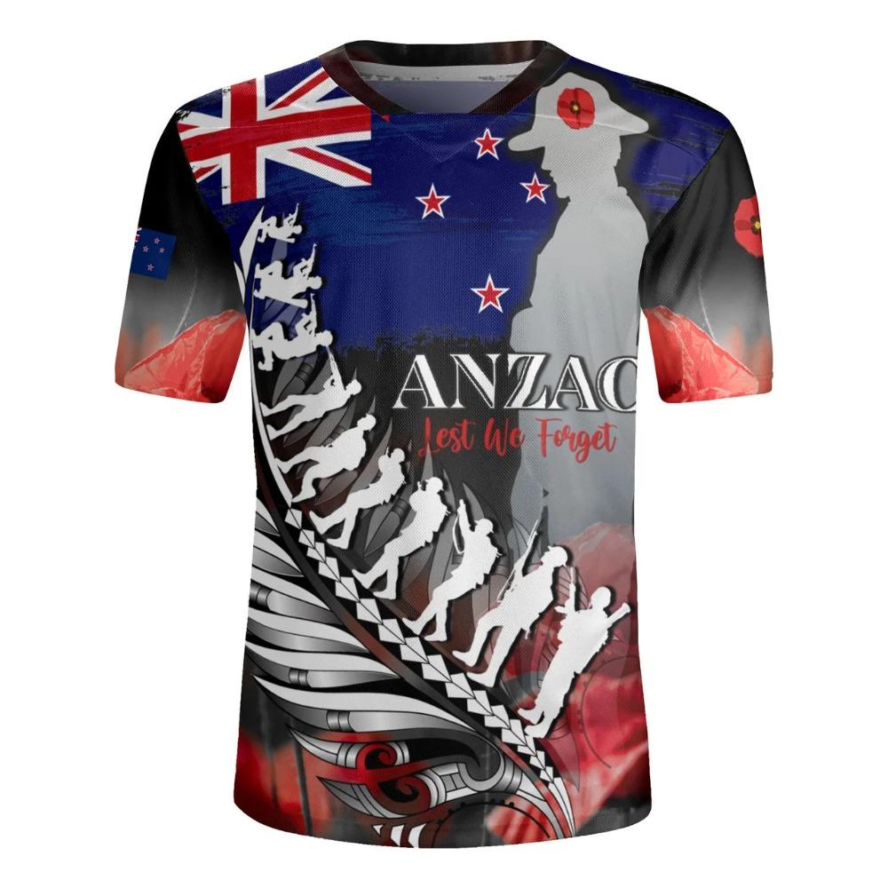 3D Printed New Zealand Rugby-Jersey Silver Fern Flag Styles V Neck T Shirt NZ Jersey V-Neck T-Shirts Men Cool Short Sleeves Tees