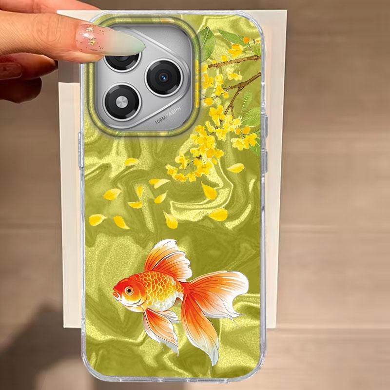 

Для Honor 400 Lite 200 Lite 200 Pro X9b Magic 7 6 Lite X9c X8b X7c 200 SMART 5G Чехол для телефона Золотой карп Для Honor 200 Мягкие чехлы Honor 200 SMART 5G белый