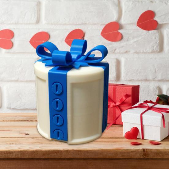 3D Tréfa Csavaros Doboz Bosszantó Ajándékdoboz Csavarokkal Újrafelhasználható Puzzle Doboz Masnival Gag Ajándék Szeretteinek Valentin-napi Tréfák