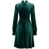 Samtkleid für Damen Winter Casual Hoher Hals Samt Einfarbig Schlanke Taille Kleid Herbst Winter Promi Partykleider
