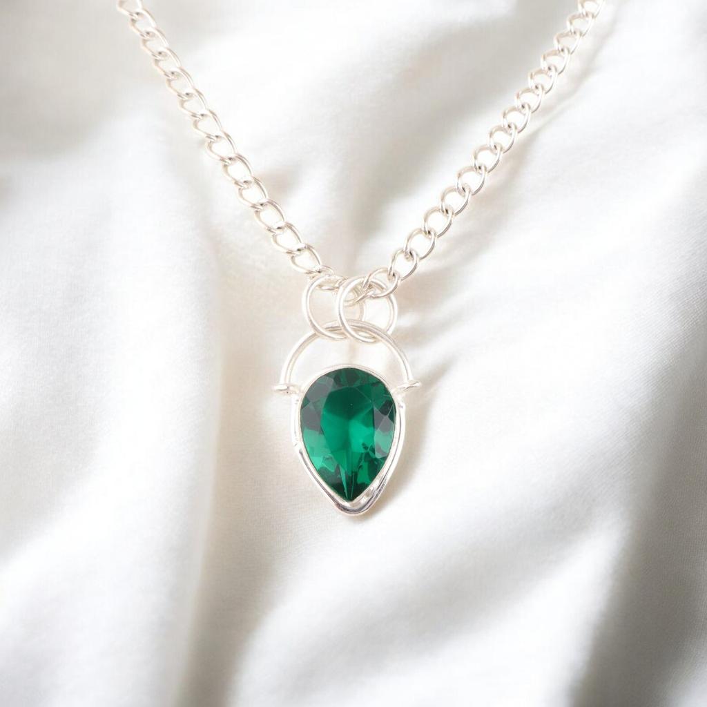 Chrome Diopside Gemstone 925 Sterling Silver Jewelry Pendant 1.01"Gift For Wife PP-56-7