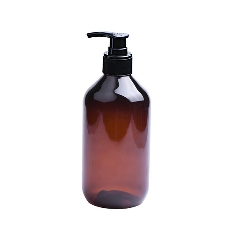 500ml Narrow-Neck PET Plastic Bottle with Threaded PP Lotion Pump for Shower Gel and Cosmetics