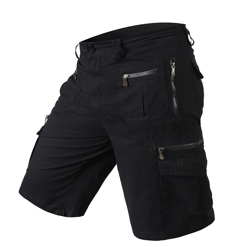 Men's Plus Size Casual Summer Cotton Cargo Shorts with Multi-Pocket Design