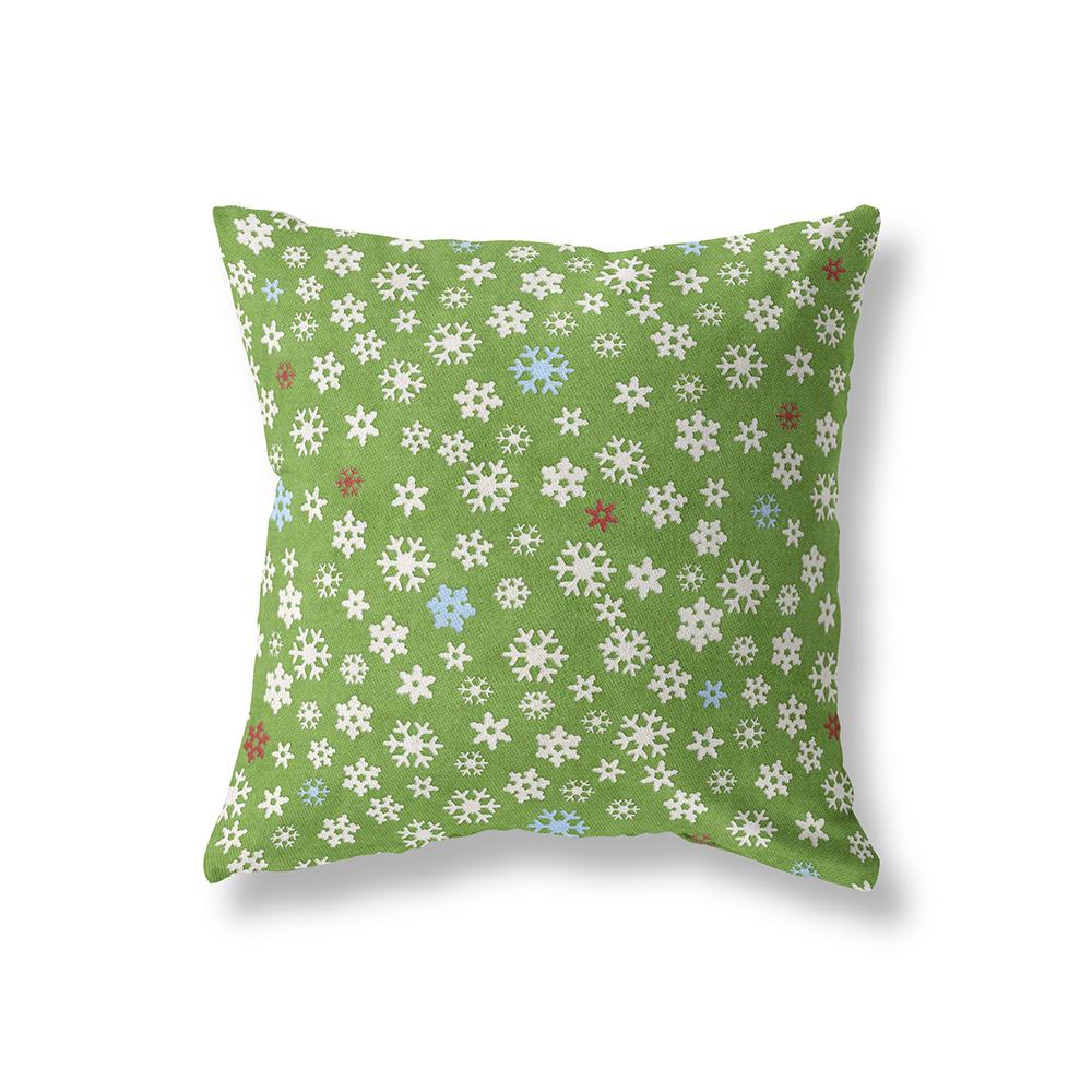 Snowflake Christmas Theme Printing Pattern Polyester Cushion Cover Home Living Room Sofa Decoration Square Pillow Pillow Cover