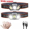 LED Multifunctional Strong Bald Light Wave Sensing Headlight Ultra Long Endurance Outdoor Emergency Lighting Work Light