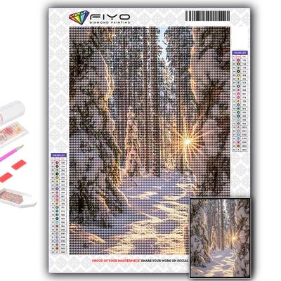 5D Diy Diament Malowanie Scena Śnieżna Krzyżyk Pełny Haft Diamentowy Mozaika