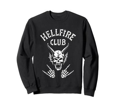 Stranger Things Hellfire Club Rock On Badge Sweatshirt