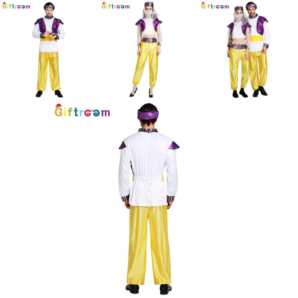 Exquisite Arabian Prince And Princess Costume Crafted From Durable Polyester Fabric
