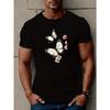 European Sizes Butterflies And Flowers Print T Shirt, Tees For Men, Casual Short Sleeve T-shirt For Summer