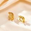 Hollow Irregular Lines Stud Earrings for Women, Gold Plated Trendy Chunky Earrings, Luxury Vintage Jewelry Gift