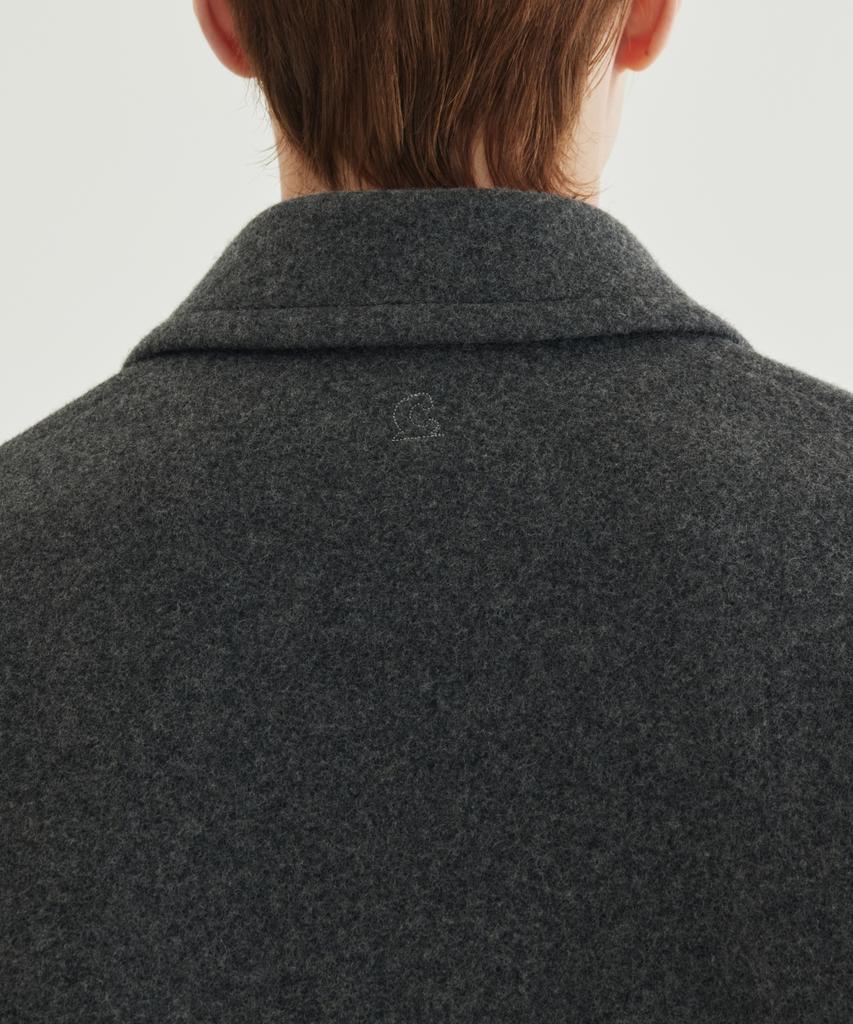 COVERNAT Wool Zip-Up Half Coat Charcoal