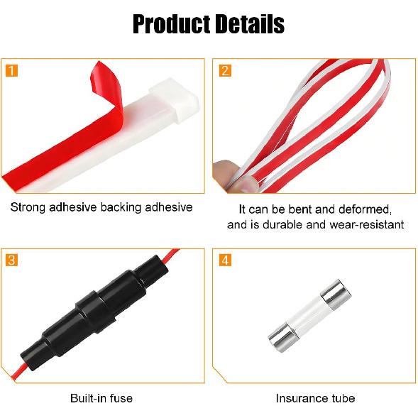 Car LED Hood Light Strip, 78" Waterproof Flexible DRL Daytime Running Sequential Turn Signal Light, Automotive Dynamic Scan Start-Up Effect