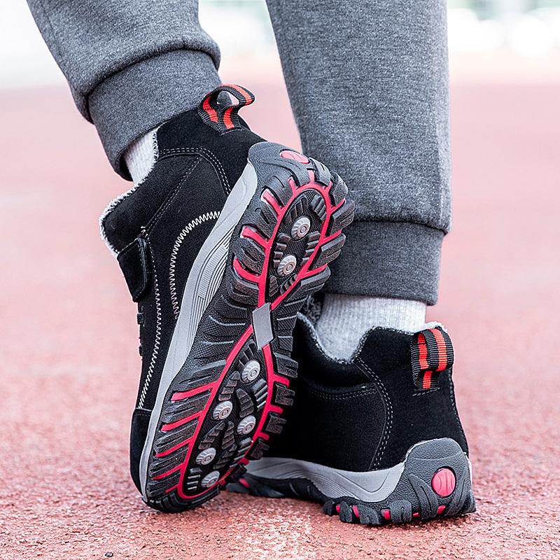 Zimní sněhule pro muže zahřejí Bavlněné boty Outdoorové turistické boty Plyšové teplé vysoké kotníkové boty Mužské tenisky