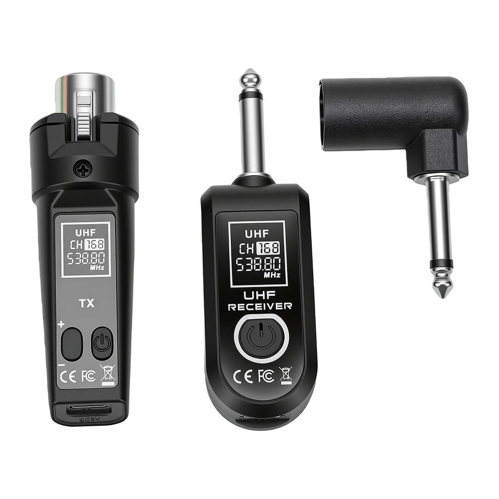 Wired to Wireless Microphone Transmitter Receiver Anti Interference Portable UHF Wireless Microphone System Transmitter