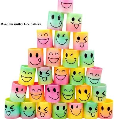 Colorful Plastic Coil Spring Toys-Happy Face Rainbow Designs,for Birthday Party Favors,Halloween&Christmas Gifts,Carnival Prizes