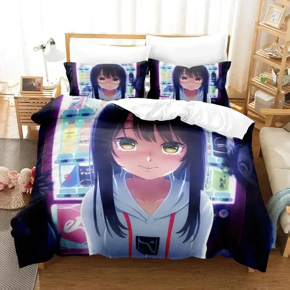 Anime Mieruko-chan Beding Set For Bedrom Soft Modern Bedspreads Comefortable Children Kids Soft Duvet Cover Comfortable Quilt Cover And Pilowcase
