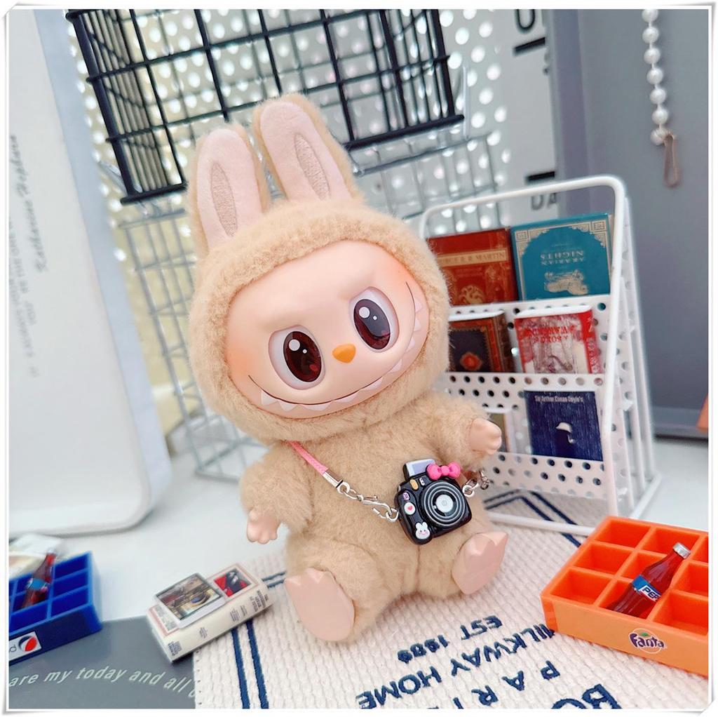 First, Second, and Third Generation Labubu Doll Clothes: 17cm Plush Onesie for 10cm Labubu Dolls, Cute Cartoon Design