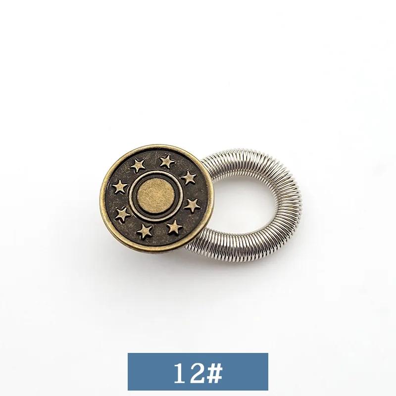 Detachable Jeans Waist Adjustment Buckle Metal Button Extender for DIY Pants Jeans Free Sewing Waist Extenders Buttons