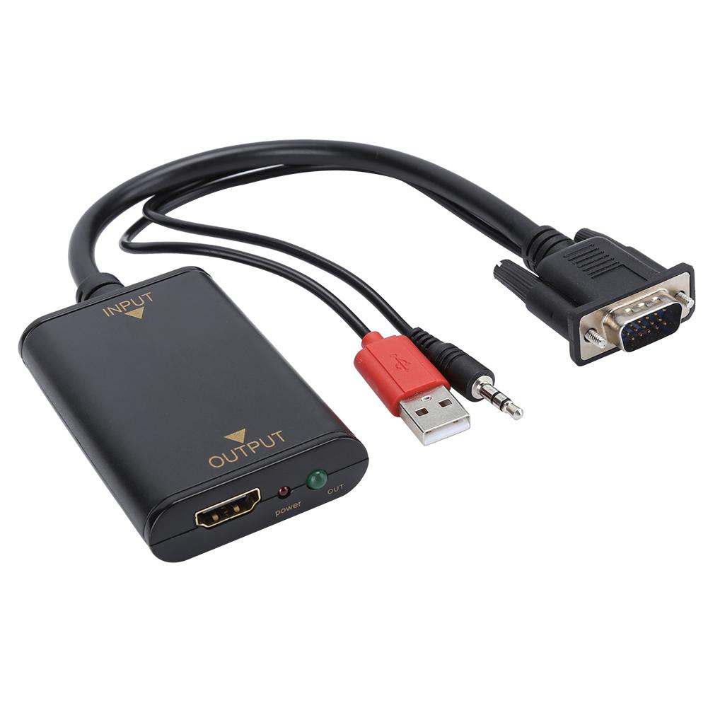 USB Cable with Audio Adapter VGA Input to HDMI Video Converter Excellent Performance