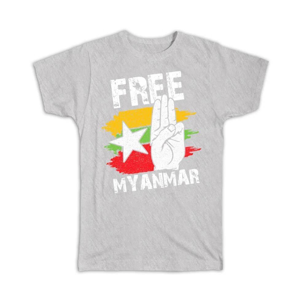 Gift T-Shirt : Free Myanmar Flag Star Asian Asia Country Nation National Symbol 4XL