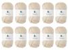 Raw Wool Knitworm 10 Melange Extra 30g Acrylic Yarn, Balls, L, Thick, (45m), 60% Wool, 40% (1. Beige)