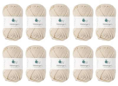 Raw Wool Knitworm 10 Melange Extra 30g Acrylic Yarn, Balls, L, Thick, (45m), 60% Wool, 40% (1. Beige)