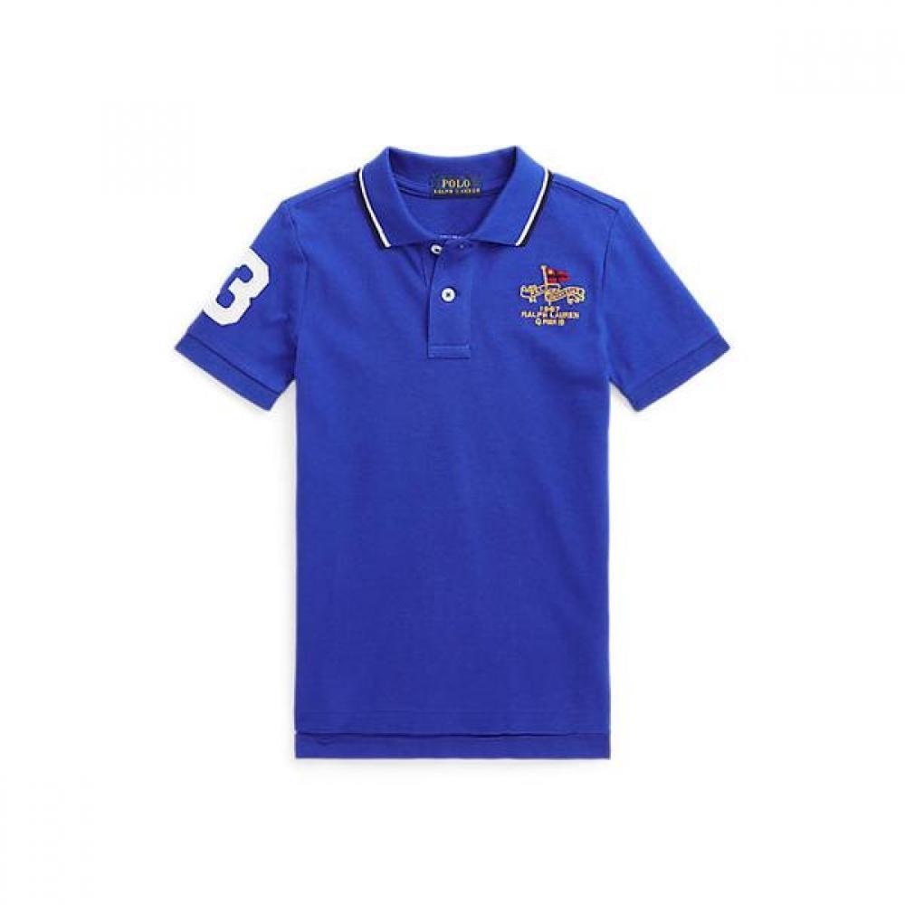 Polo Kids Boys  2 7 Crest Cotton Mesh Polo Shirt Cwpoknib8020682400 4