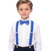 Kids 3-Clip Suspender & Bow Tie Set Adjustable Elastic for 5-8Y Boys Party Wedding School Accessories