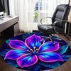 1pc Neon Flower Print Chair Carpet for Office, Round Non Slip Durable Large Size Office Carpet, Suitable for Office
