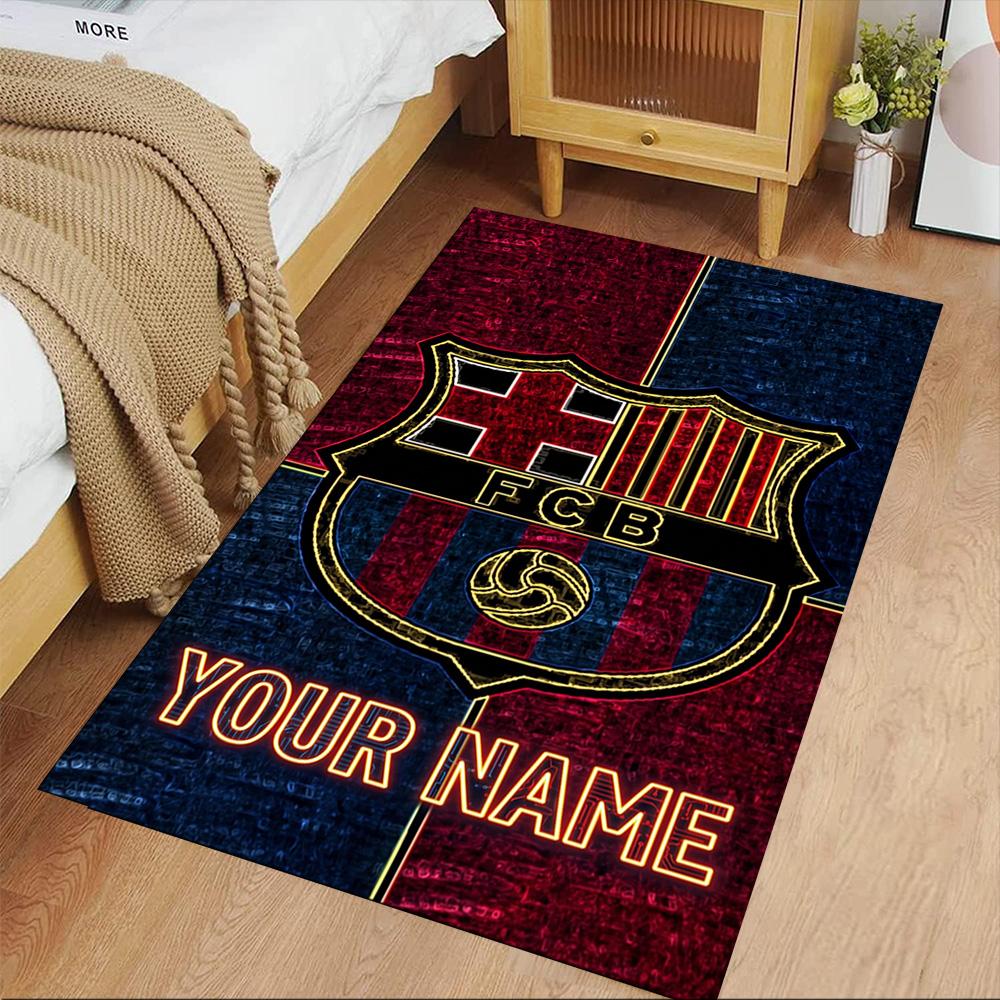 Barcelona Club Personalized Text Floor Mat Suitable for Study Room Bedrooms Hallway Living Rooms Anti-slip Rug Anime Office Decor Best for Christmas