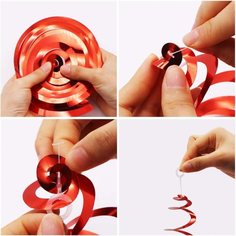 6/12Pcs Pvc Curling Spiral, Party Decoration Party Theme Decorations Dangling Spirals Pendant Party Spiral Birthday Party
