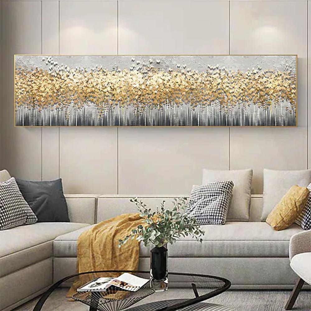 Abstract Golden Tree Leaf Posters Wall Art Canvas Prints Modern Simple Forest Landscape Painting Living Room Home Decor Pictures