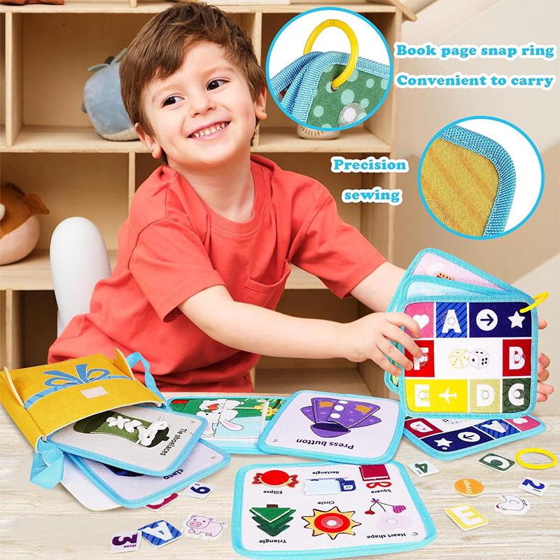 Montessori Busy Board Ruhiges Lernspielzeug Sensorisches Brett 3D-Aktivitätenbuch Puppenhaustasche Lernen der Feinmotorik für Kinder