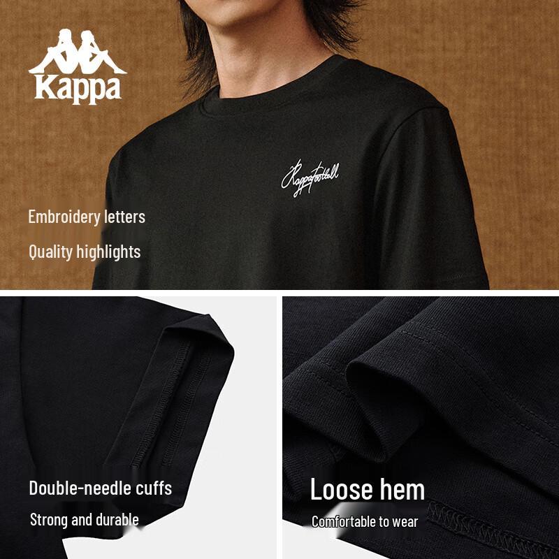 Kappa 2025 Summer Embroidered Cotton Casual T-Shirt