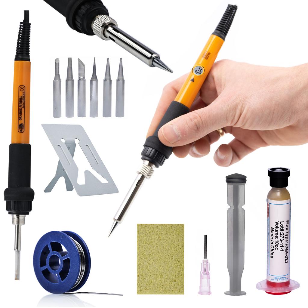 Rosfix Zestaw 8w1 Lutownica Precyzyjna OP60W – Regulacja Temperatury 200–450°C | 6 Grotów I Podstawka | Szybkie Nagrzewanie