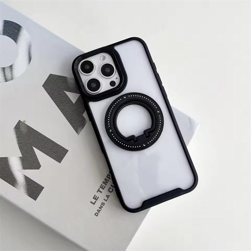 

Магнитный держатель-подставка с вращением на 360° для чехла Magsafe Wireless Charge для iPhone 16 Plus 15 14 13 Pro Max Ring Bracket Clear Funda iPhone 13 чёрный