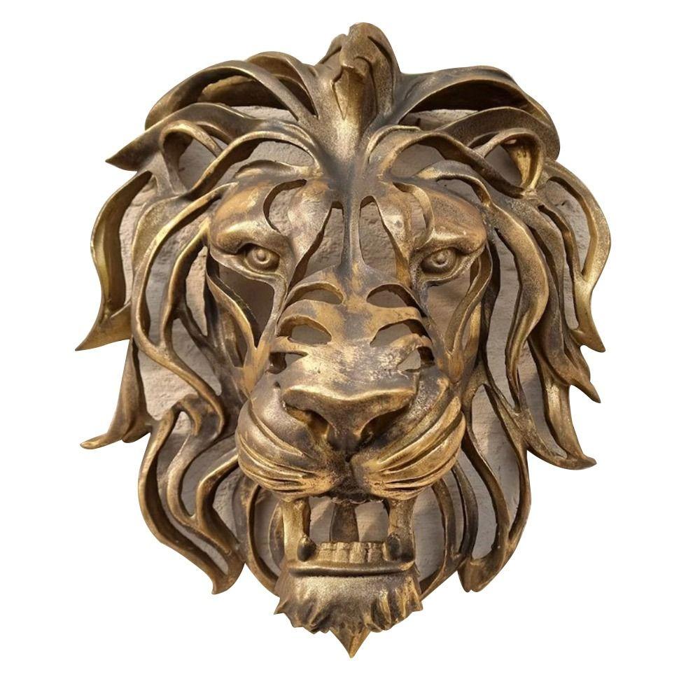 

Подвесное украшение для домашнего сада Скульптура в виде головы льва Настенное искусство Настенный декор в виде головы льва