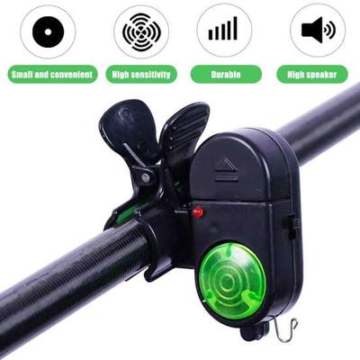 2Pcs Fishing Bite Alarm Lamp with Silicone Clip 80dB Night Fishing Rod Alert