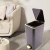 Elegant Black Gold 12L Step Trash Can with Secure Lid, Touch-Free Foot Pedal, Space-Saving Design for Kitchen Bathroom Home