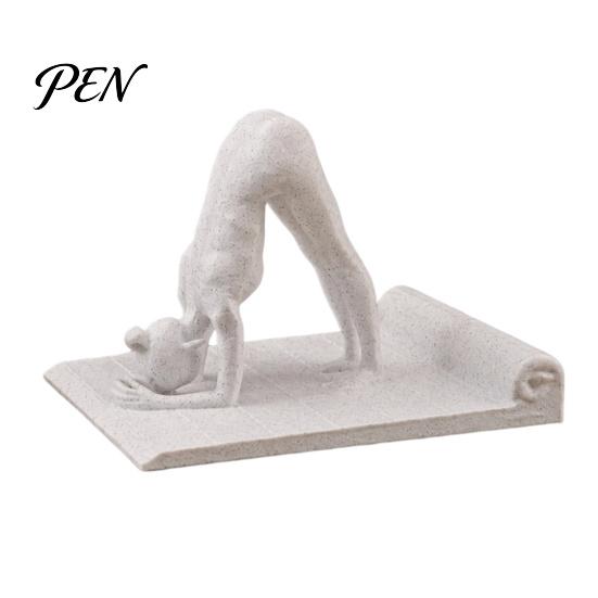 PLA Phone Holder 3D Printed Yoga Pose Figurine, Universal Mobile Home Stand Stand, Desktop Decoration Ornament for Office