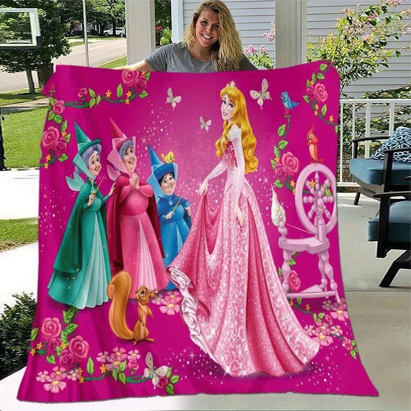 1pc Princess Printing Blanket - Soft, All-Season Throw for Office Blanket,Personalized Gift with Adorable Cartoon Design