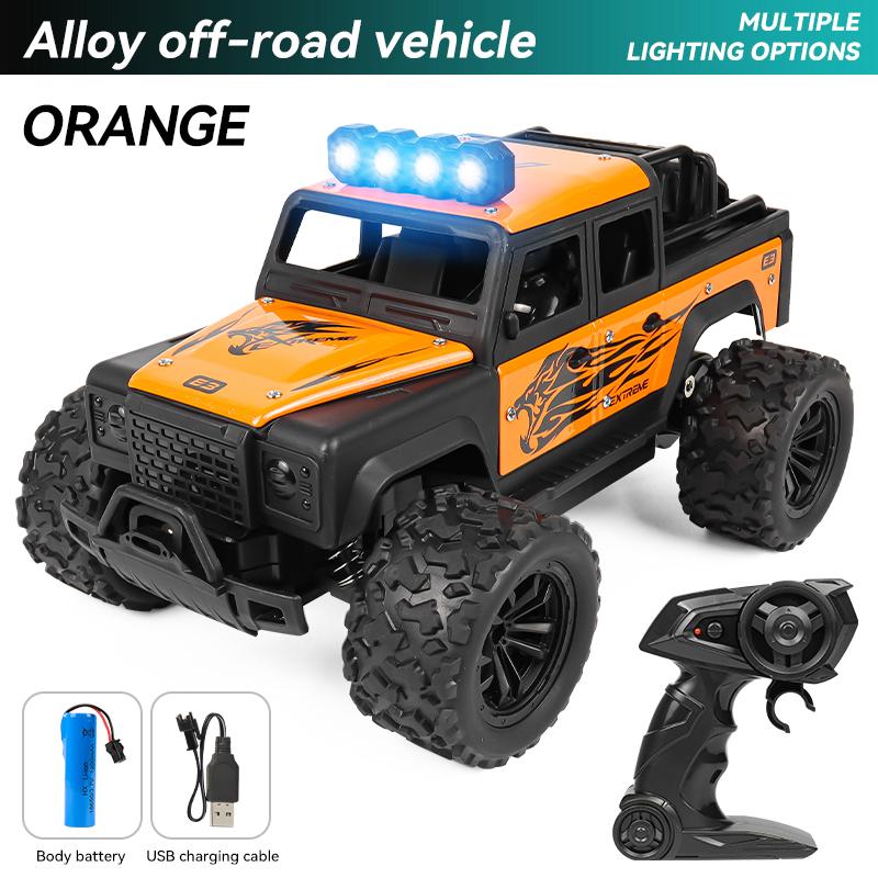 1:16 High Speed Off-Road Alloy RC Cars Police Truck Jeep with Music Sound and LED Lights 2.4G Remote Control Cars Outdoor Toy