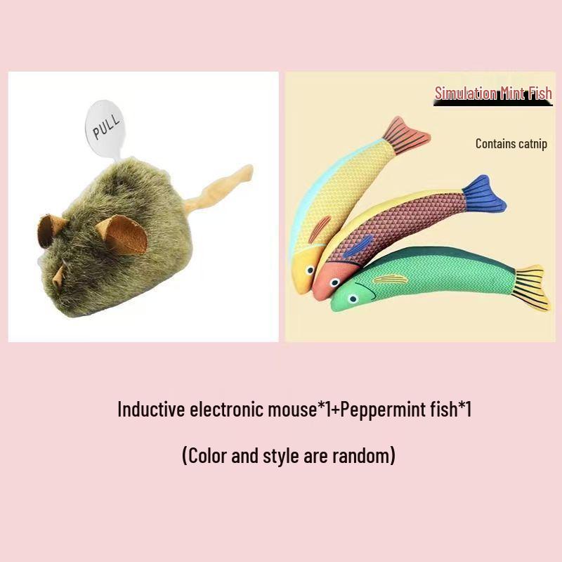 Electric Squeaking Plush Mouse Cat Toy - Scratch & Bite-Resistant Teasing Toy for Self-Play