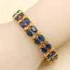 Dark Blue Stones Gold Color Bridal Jewelry Sets For Women Drop Earrings Necklace Pendant Bracelet Rings Free Gift Box Wpaitkys