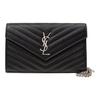 Ysl Cassandre Silberfarbene Beschläge Glied-Symbol Abnehmbare Metallkette Leder Crossbody-Tasche Damen Crossbody-Tasche Schwarz 377828-BOW02-1000