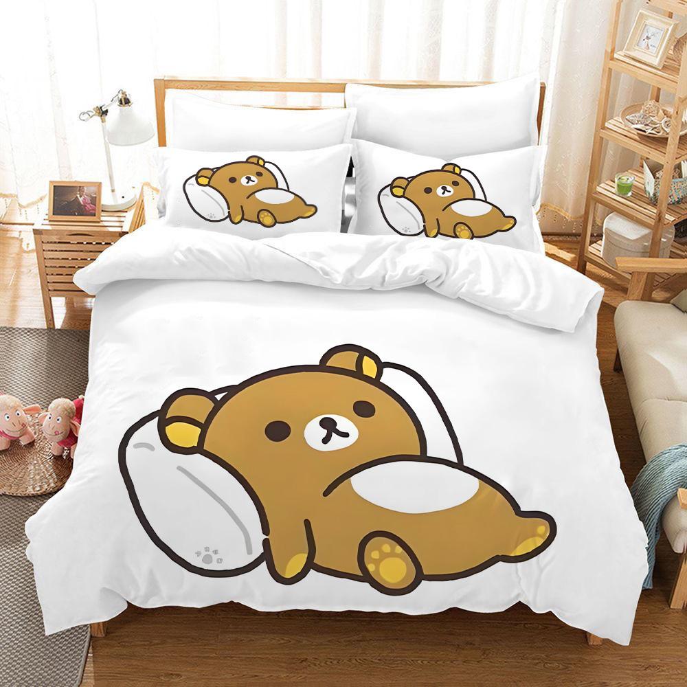 Rilakkuma Korilakkuma Duvet Cover Set Cute Cartoon Rilakkuma Korilakkuma Bedding Set Pillowcase Twin Full Queen King Size