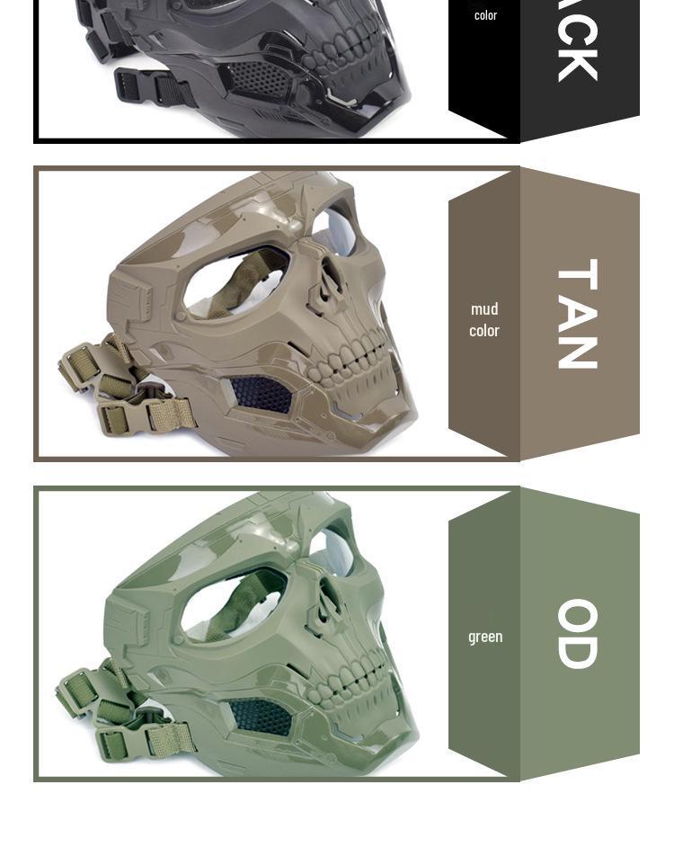 Halloween Skull Cosplay Tactical Mask - Nylon Protective Horror Facegear