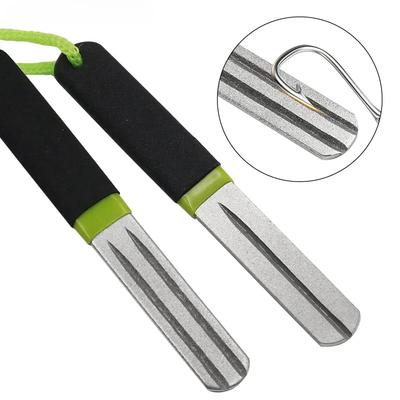 1PC Portable Outdoor Double Groove Fishing Hook Sharpening Hone Fishing Grinding Hook Sharpener Tools Fishing Accessories